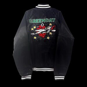 (NWT) L Official Merch Green Day Saviors Tour 24 Satin Bomber Jacket